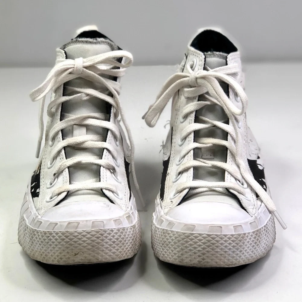 Converse Unt1Tl3D Hi Script Print Black high top sneakers 6